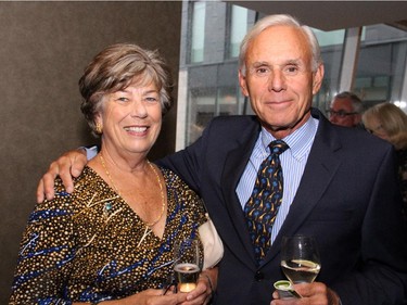 Sheila Bayne and Donald Bayne, from Homestead Land Holdings Ltd., on Wednesday, Sept. 17, 2014, at a Hospice Care Ottawa reception held at the penthouse level of 700 Sussex Drive.