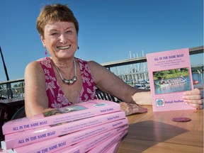 Shelagh Needham's book, All in the Same Boat, includes short biographies of 46 women, along with several poems and background information about breast cancer and dragon boating.