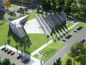 A drawing of the winning concept for the National Memorial to Victims of Communism. City council wants its moved from its proposed current location near the Supreme Court of Canada in downtown Ottawa.