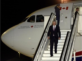 Prime Minister Stephen Harper arrives in London, England, on Tuesday, September 2, 2014.