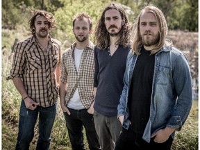 The Bros. Landreth performed at Folk Fest Sunday evening.