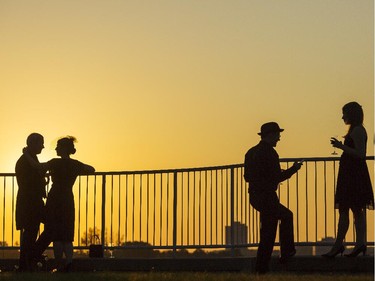 The setting sun was a star attraction at the 2014 Harvest Noir picnic, Sept. 27, 2014.