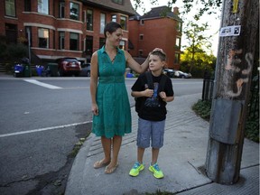 Tienne Chenier and her son Luca are walking to school these days after Luca lost his seat on a school bus.