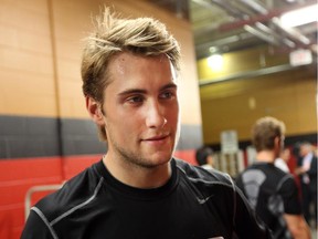 Tobias Lindberg  of the Ottawa Senators takes part in the team's annual rookie camp.