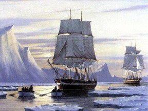 The Erebus and the Terror, the lost ships of the 1848 expedition of Sir John Franklin.