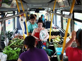 MarketMobile, which uses an OC Transpo bus to deliver affordable fruit and vegetables to four low-income areas of the city, is one of three New Leaf Community Challenge finalists.
