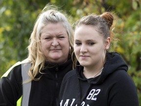 Nathalie Champagne wants her daughter Melynka, 16, to be allowed to return to her former school.