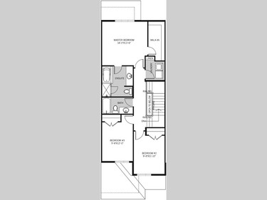 Second floor of the Stonecroft 1, a three-bedroom unit that is slightly smaller than the Stonecroft 2.