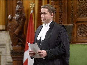 Speaker of the House Andrew Scheer rises in the House of Commons on Parliament Hill in Ottawa on Thursday, October 23, 2014.