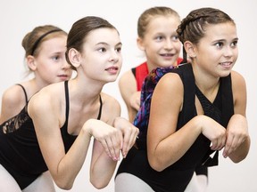 Ballet dancers, from left, Brianna Nykilchyk, Lauren Falvo, Andrea Kubetic and Samantha Marois, rehearse a portion of The Nutcracker at the Nepean Creative Arts Centre in Bells Corners Saturday October 4, 2014.