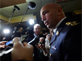 RCMP Commissioner Bob Paulson speaks to reporters earlier this week.