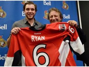 Bobby Ryan, left, and Eugene Melnyk. Ryan was signed to a seven-year, $50.75-million contract extension.