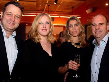 Bruce Wood and his spouse, Transport Minister Lisa Raitt, with her sister, Cora Lee Starzomski and her husband, Jonathan Howes, at the Hope Live charity gala held Monday, Oct. 27, 2014, at the GCTC.