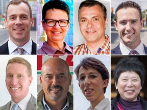 Candidates for councillor, Ward 14 Somerset, are, top, from left, Martin Canning, Catherine McKenney, Thomas McVeigh and Conor Meade. Bottom row, from left, are Jeff Morrison, Sandro Provenzano, Silviu Riley, Lili Weemen.