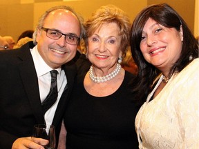 Cantor Daniel Benlolo with event honouree Dorothy Nadolny and his wife, Muriel Benlolo, at the Jewish National Fund of Ottawa's annual Negev Dinner, held Tuesday, Oct. 21, 2014, at the Shaw Centre. (Caroline Phillips / Ottawa Citizen)