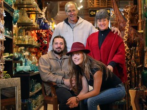 Case Bakker (left) is following in his parents' (Peggy and Dick Bakker, rear) footsteps with the business he and his girlfriend, Jessie Lyon (front), started a year ago: Poco Loco Imports. The wholesale company imports fair-trade products, mainly from South America, and can be found at his parents bazaar in Manotick Station. Now in its 11th year, Third World Bazaar, is like a Third World marketplace, where you can buy everything from clothes and jewellery to furniture and carpets at warehouse prices. It runs for seven weekends, starting Oct. 3.