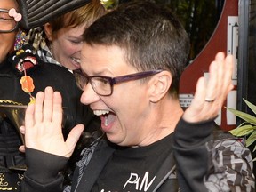 Catherine McKenney arrives at Shanghai restaurant as she wins Ottawa City Council position for Somerset ward on Monday, Oct. 27, 2014. (James Park / Ottawa Citizen)