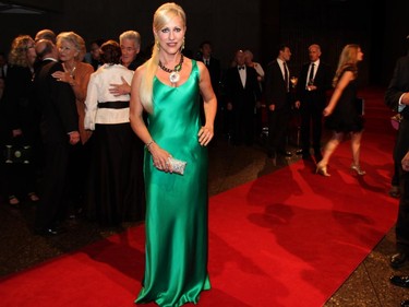 Cellist Amanda Forsyth on the red carpet at the NAC Gala on Thursday, Oct. 2, 2014, in a designer gown by Lunar, from her birth country of South Africa.