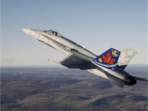 A CF-18 demonstration jet.