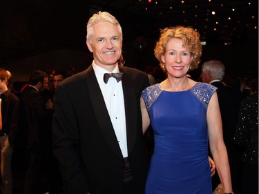 Christopher Deacon, managing director of the National Arts Centre Orchestra, with his wife, Gwen Goodier, on the red carpet for the 18th annual NAC Gala held Thursday, Oct. 2, 2014.