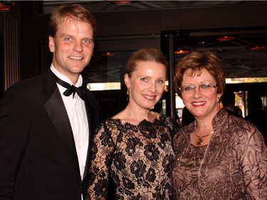 Citizenship and Immigration Minister Chris Alexander with his wife, Hedvig, and Public Works Minister Diane Finley at the NAC Gala held Thursday, Oct. 2, 2014, at the National Arts Centre.