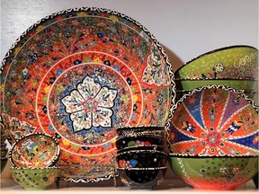Colourful handmade ceramics from Turkey are among the finds at Third World Bazaar.