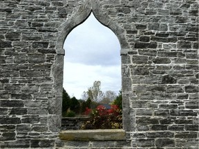 An ogee-style window that Hamnett Pinhey had built into the personal church on the well-known Pinhey's Point property, about 20 minutes north of Ottawa.
