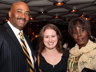 Conservative Senator Don Meredith with Rosal Yade and June Augustine at the post-screening party for the film Elephant Song, which premiered in Ottawa at the National Arts Centre on Monday, Sept. 29, 2014.