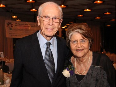 Edward Cuhaci, board chairman of Edward J. Cuhaci and Associates Architects, with his wife, long-time mental health advocate Sylvia Cuhaci, at Upstream Ottawa's Youth Matters Gala, held Thursday, October 16, 2014, at the National Arts Centre.