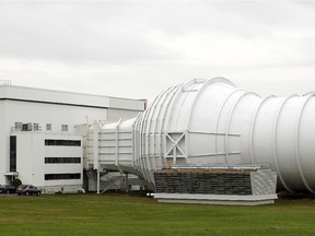 Exterior of a nine-metre wind tunnel at the National Research Council.