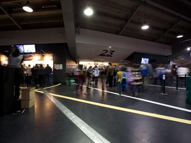 Fans in the concourse as the Ottawa 67's held their home opener in the renovated TD Place arena.