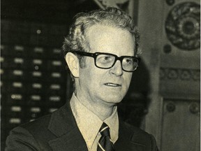 Erik Spicer, Parliamentary Librarian, is seen in this 1974 photo.