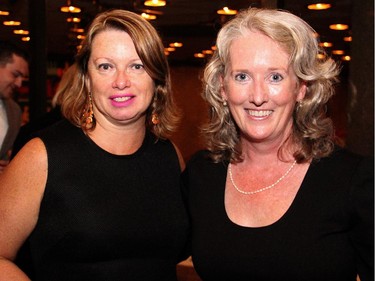 From left, Donna Nixon, a partner with The Strategic Counsel, with Pamela Miles at Upstream's Youth Matters Gala, in support of transitional services for youth, held Thursday, Oct. 16, 2014, at the National Arts Centre.