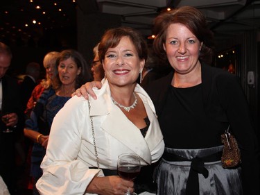 From left, Gail Asper, chair of the NAC Foundation, with Rosemary Thompson, director of communications for the NAC, at the 18th annual NAC Gala held Thursday, Oct. 2, 2014, at the National Arts Centre.