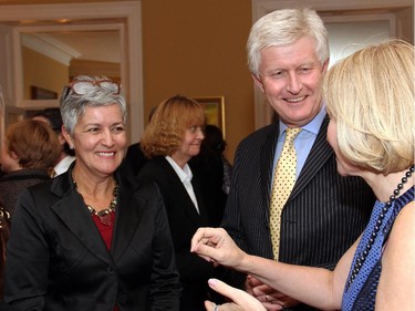 From left, Jayne Watson, CEO of the NAC Foundation, with British High Commissioner Howard Drake and Laureen Harper at a reception hosted at the diplomat's official residence, Earnscliffe, in honour of the NAC Orchestra's upcoming tour to the UK.