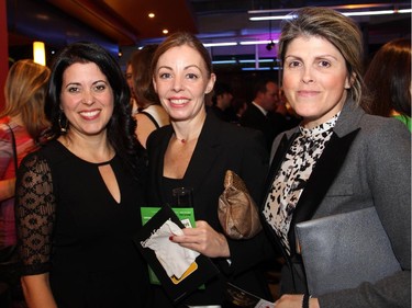 From left, journalist Jennifer Ditchburn from Canadian Press with Mary Ann Jones and Tara Shields, V-P at Weber Shandwick, at the Hope Live gala for Fertile Future, held Monday, Oct. 27, 2014, at the GCTC.