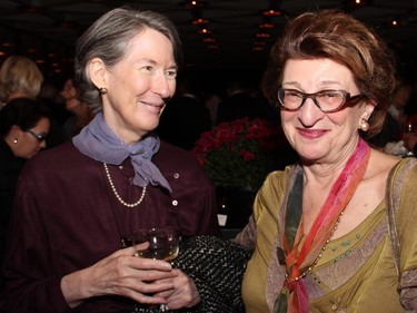 From left, Susan Hallett with sponsor Marina Kun from Kun Shoulder Rest at the Ottawa Symphony Orchestra's Fanfare post-concert reception held Monday, Oct. 6, 2014, at the National Arts Centre.