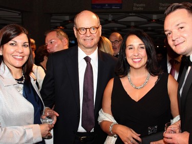 From left, Tina Sarellas, regional president of RBC, with Gillie Vered, Arnon Corporation, and Louise Summers and Jason Sordi at the 18th annual NAC Gala held Thursday, Oct. 2, 2014, at the National Arts Centre.