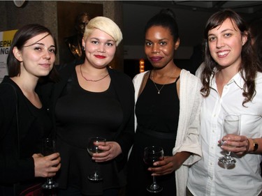 From left, Zoey Feder, Michelle Michaelis, Kelsey Egalite and Nicola Krantz at the Ottawa film premiere of Elephant Song, shown at the National Arts Centre on Monday, Sept. 29, 2014.