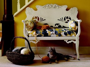 An old settee is given new life with homegrown chalk paint