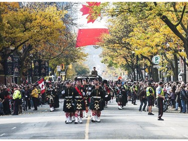 The funeral procession for Cpl. Nathan Cirillo approaches Christ's Church Cathedral.