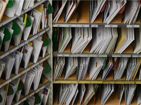 Sorted letters are seen at the Muenchen Nord distribution centre of German postal service Deutsche Post in Munich, southern Germany, on December 18, 2013. During the pre-Christmas period, postmen and employees working at the sorting centres have their hands full with Christmas and New Year's cards.