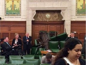 Conservative MPs barricaded themselves in a room during the shooting.