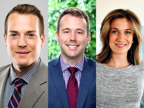 Mathieu Fleury, Marc Aubin and Catherine Fortin LeFaivre are running in Rideau Vanier.