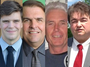 College ward candidates: Scott Andrew McLarens, left, Guy Annable, Craig Macaulay, Coun. Rick Chiarelli.