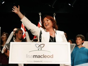 Lisa MacLeod, MPP for Nepean, speaks to supporters as she launches her campaign for the Ontario PC Party leadership at the National Arts Centre in Ottawa last October.