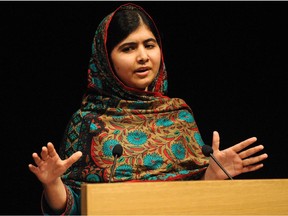 Malala Yousafzai speaks earlier this month in Birmingham, England, after she was named as winner of The Nobel Peace Prize.