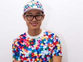 Maybe Sunday co-owner Jason Guo wearing his Rainbow Candy shirt. "Our scarves and hats provide the perfect accent when you're all dressed in black, or wear a matching sprinkle set and be a walking bundle of fun," says co-owner McKenzie Thompson.