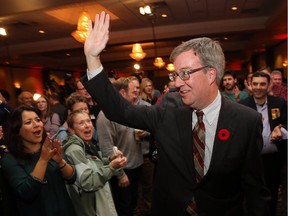 Mayor Jim Watson after being re-elected greets supporters at the Hellenic Community Centre.