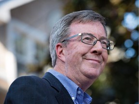 Mayor Jim Watson fields questions from reporters after making a campaign policy announcement related to community traffic safety Friday afternoon.  (Michael Robinson/Ottawa Citizen), for 1004 watson